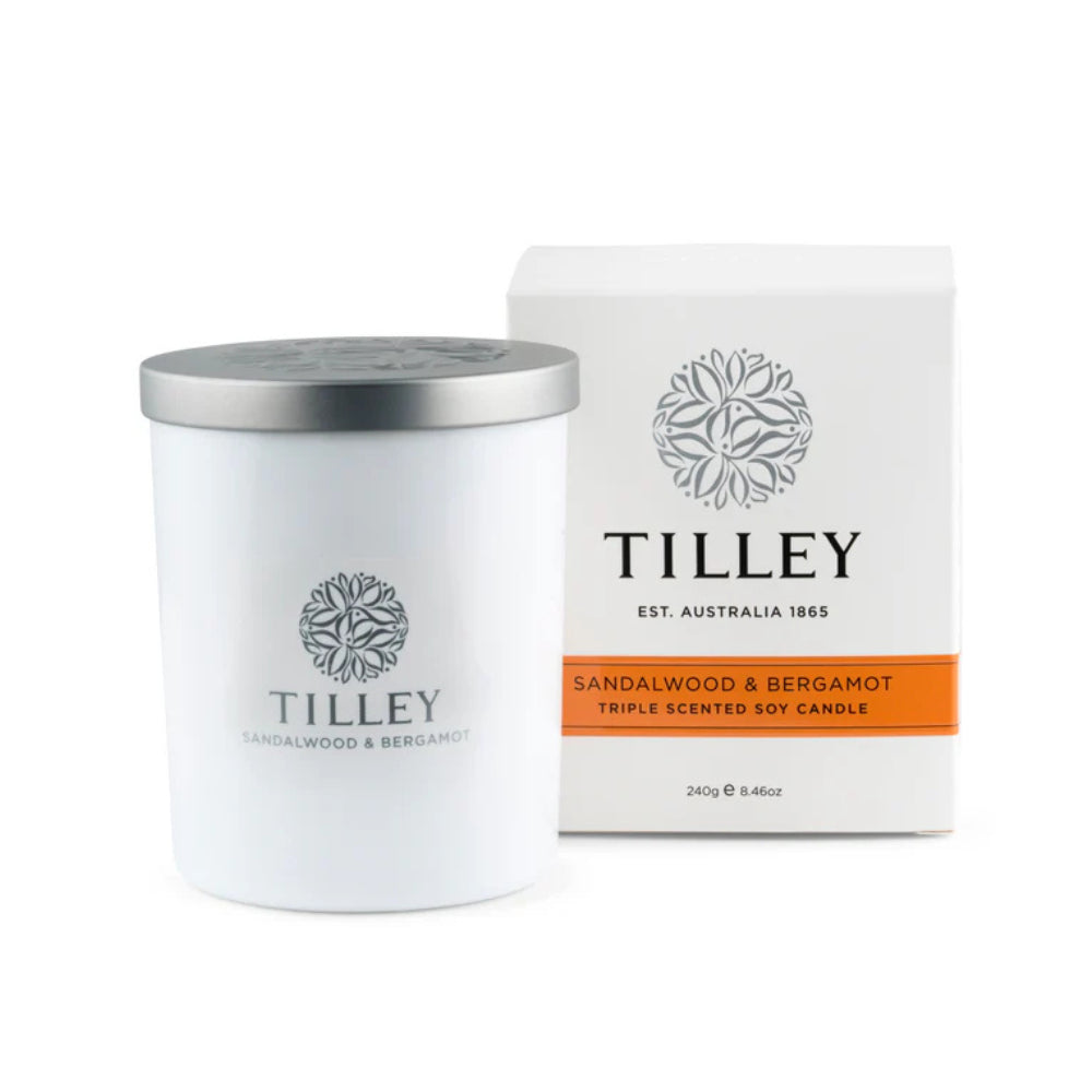 Tilley Sandalwood & Bergamot Soy Candle 240g/ 45 hour